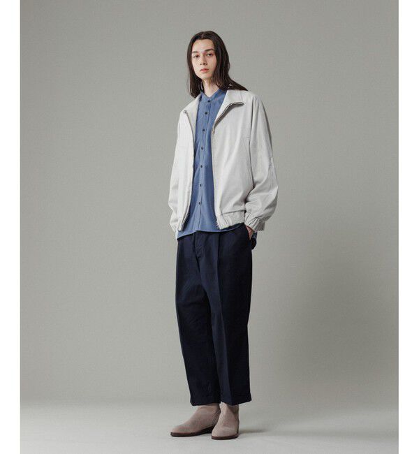 ADAM ET ROPE'「【撥水】ワンプリーツ クロップドシルエット チノパンツ」|チノ|