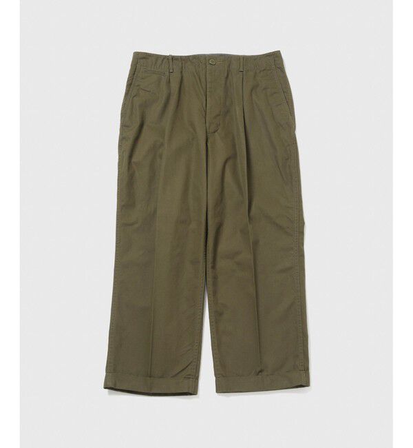 ADAM ET ROPE'「【撥水】ワンプリーツ クロップドシルエット チノパンツ」|チノ|