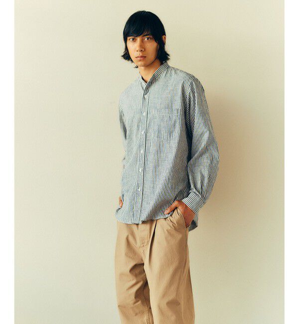 ADAM ET ROPE'「【撥水】ワンプリーツ クロップドシルエット チノパンツ」|チノ|