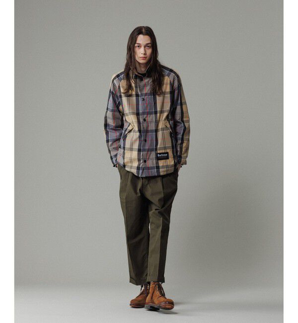 ADAM ET ROPE'「【撥水】ワンプリーツ クロップドシルエット チノパンツ」|チノ|