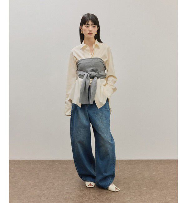 ADAM ET ROPE'「【サステナブル】ボウタイシャツ」|シャツ・ブラウス|