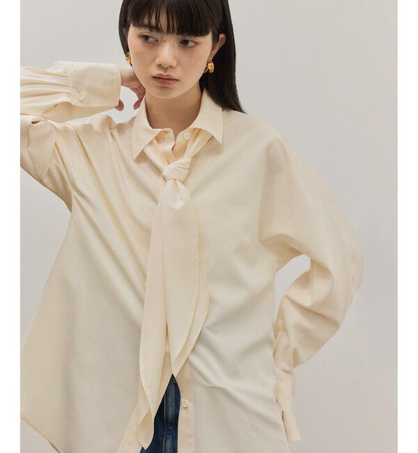 ADAM ET ROPE'「【サステナブル】ボウタイシャツ」|シャツ・ブラウス|