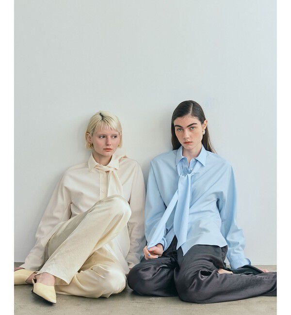 ADAM ET ROPE'「【サステナブル】ボウタイシャツ」|シャツ・ブラウス|