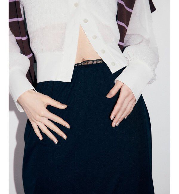 ADAM ET ROPE'「【WEB限定】メニーボタンリップルシアーカーディガン」|カーディガン|