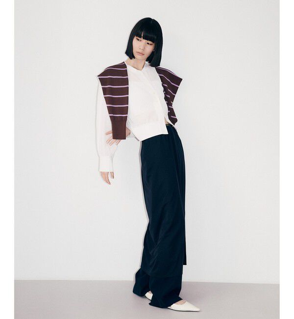 ADAM ET ROPE'「【WEB限定】メニーボタンリップルシアーカーディガン」|カーディガン|