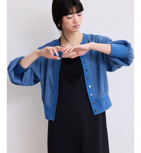 ADAM ET ROPE'「【WEB限定】メニーボタンリップルシアーカーディガン」|カーディガン|