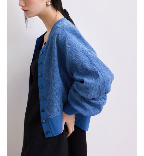 ADAM ET ROPE'「【WEB限定】メニーボタンリップルシアーカーディガン」|カーディガン|