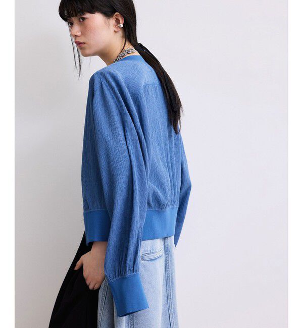 ADAM ET ROPE'「【WEB限定】メニーボタンリップルシアーカーディガン」|カーディガン|