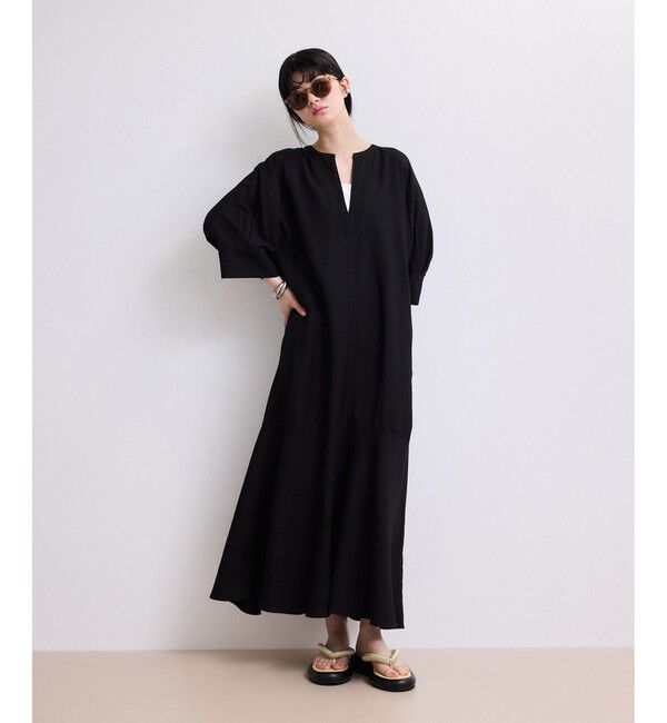 ADAM ET ROPE'「【WEB限定】リネンボリュームスリーブワンピース」|ワンピース|
