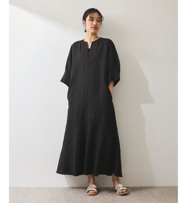 ADAM ET ROPE'「【WEB限定】リネンボリュームスリーブワンピース」|ワンピース|