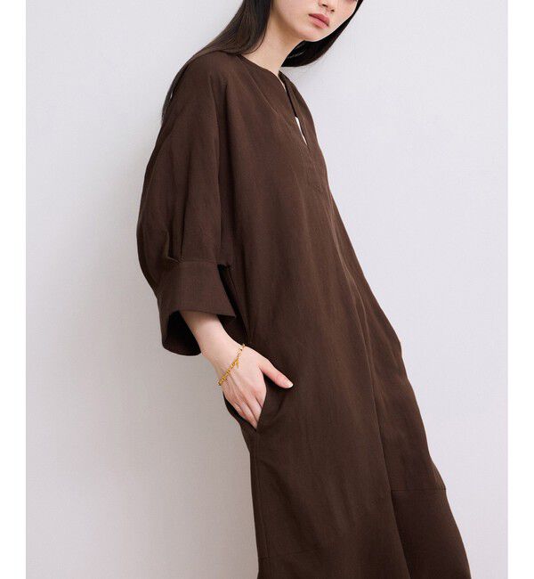 ADAM ET ROPE'「【WEB限定】リネンボリュームスリーブワンピース」|ワンピース|