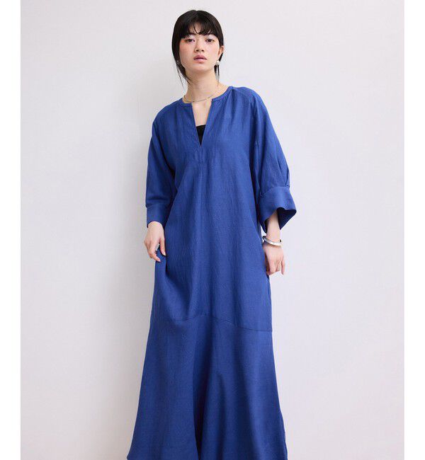 ADAM ET ROPE'「【WEB限定】リネンボリュームスリーブワンピース」|ワンピース|