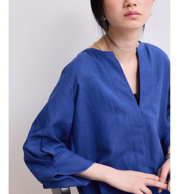 ADAM ET ROPE'「【WEB限定】リネンボリュームスリーブワンピース」|ワンピース|