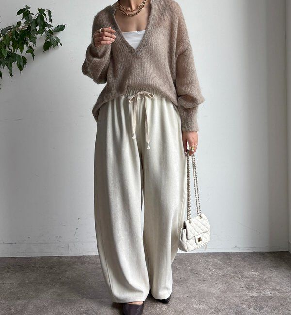  「【新色追加】起毛モヘヤスキッパープルオーバー」|ニット・セーター|