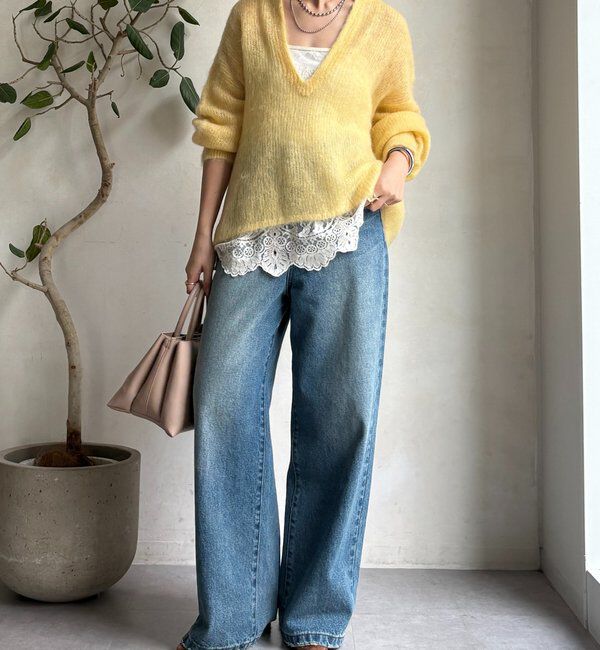  「【新色追加】起毛モヘヤスキッパープルオーバー」|ニット・セーター|