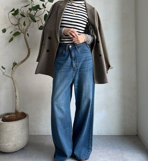  「【WEB限定】ボーダータートルプルオーバー」|ニット・セーター|