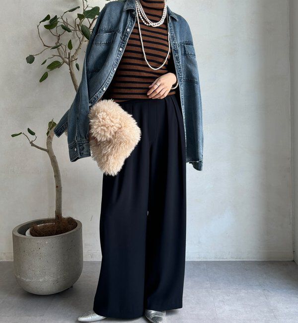  「【WEB限定】ボーダータートルプルオーバー」|ニット・セーター|