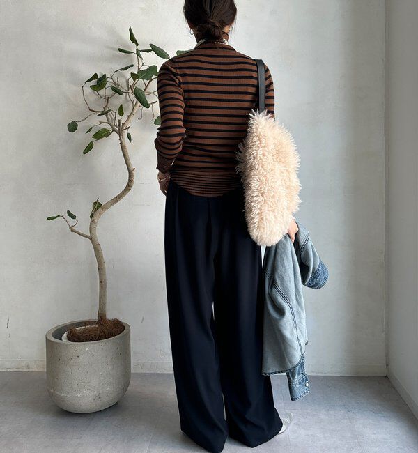  「【WEB限定】ボーダータートルプルオーバー」|ニット・セーター|