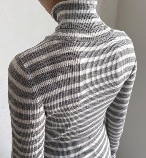  「【WEB限定】ボーダータートルプルオーバー」|ニット・セーター|