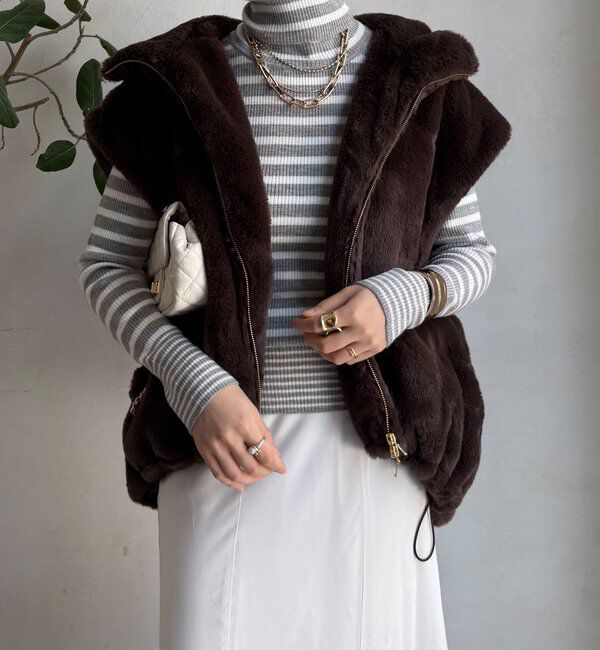  「【WEB限定】ボーダータートルプルオーバー」|ニット・セーター|