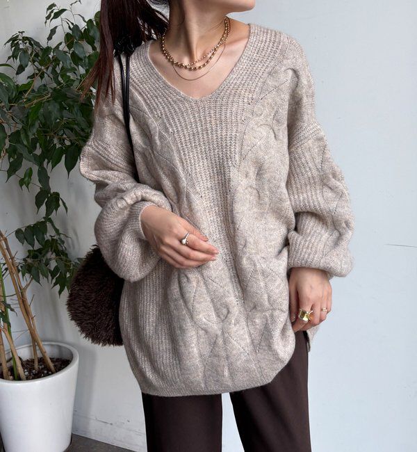  「ボリュームケーブルプルオーバー」|ニット・セーター|