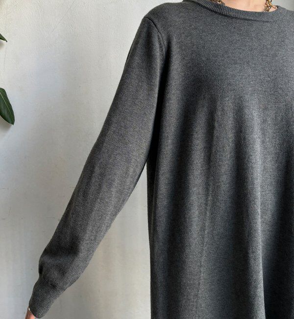  「【WEB限定】異素材切替ニットワンピース」|ワンピース|