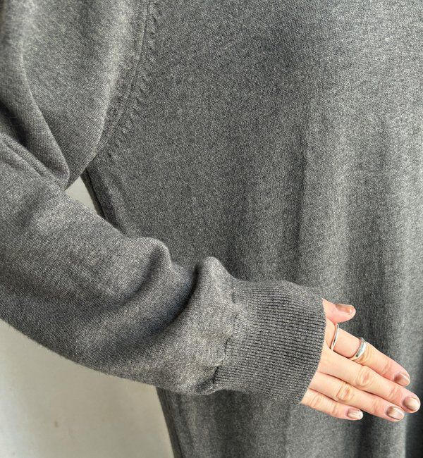  「【WEB限定】異素材切替ニットワンピース」|ワンピース|