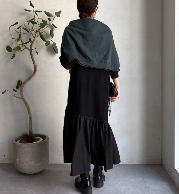  「【WEB限定】異素材切替ニットワンピース」|ワンピース|