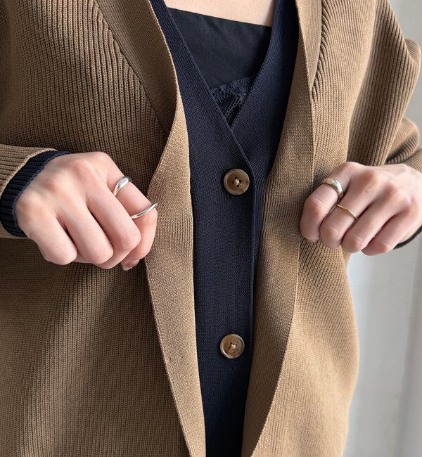  「バイカラーVカーディガン」|カーディガン|