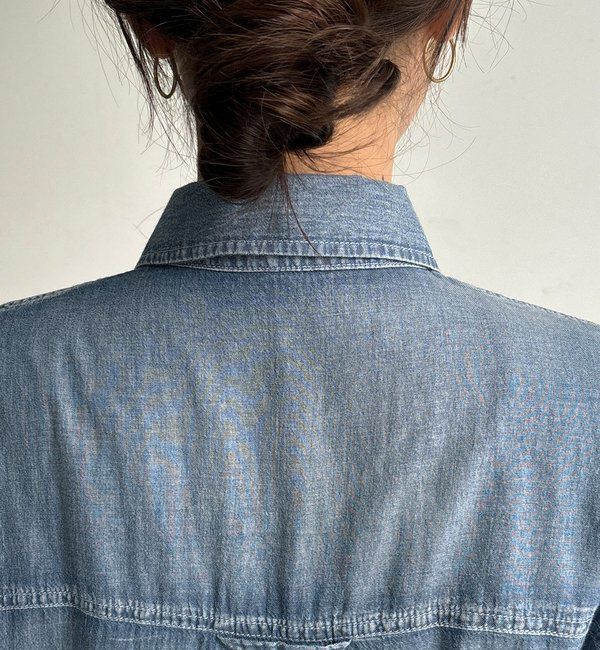  「【WEB限定】シアーデニムブルゾンシャツ」|シャツ・ブラウス|