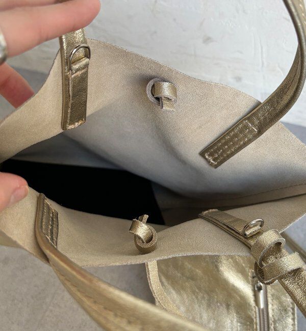  「【WEB限定】メタリックミニレザーバッグ」|トートバッグ|