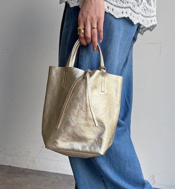  「【WEB限定】メタリックミニレザーバッグ」|トートバッグ|