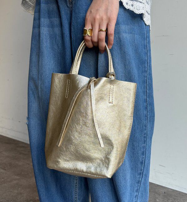  「【WEB限定】メタリックミニレザーバッグ」|トートバッグ|