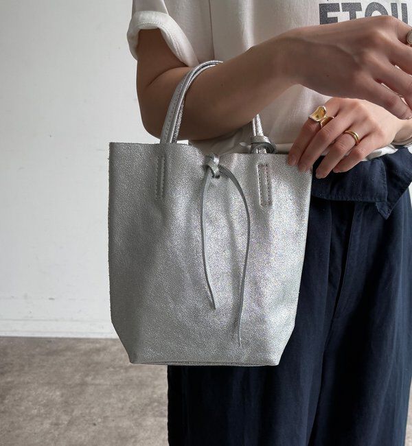  「【WEB限定】メタリックミニレザーバッグ」|トートバッグ|