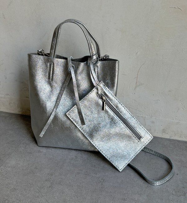  「【WEB限定】メタリックミニレザーバッグ」|トートバッグ|