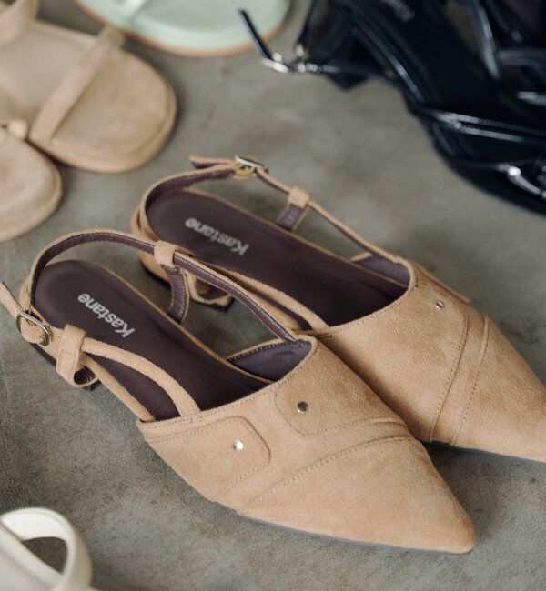  「スタッズトゥパンプス」|パンプス|サンドベージュ