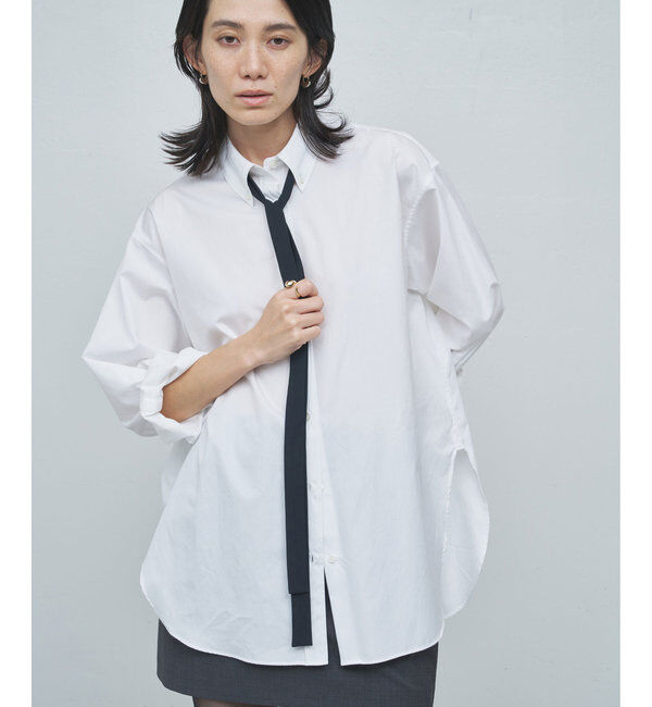  「タイ付きブロードシャツ」|シャツ・ブラウス|ホワイト