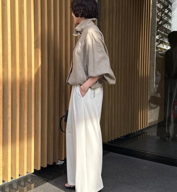  「【＠ld_risaコラボ】ジャージータックワイドパンツ」|チノ|