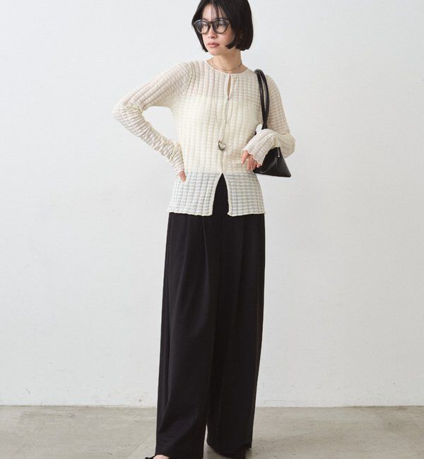  「【＠ld_risaコラボ】ジャージータックワイドパンツ」|チノ|