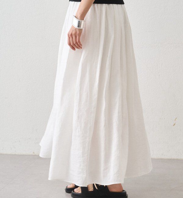 「リネンタックギャザースカート」|スカート|