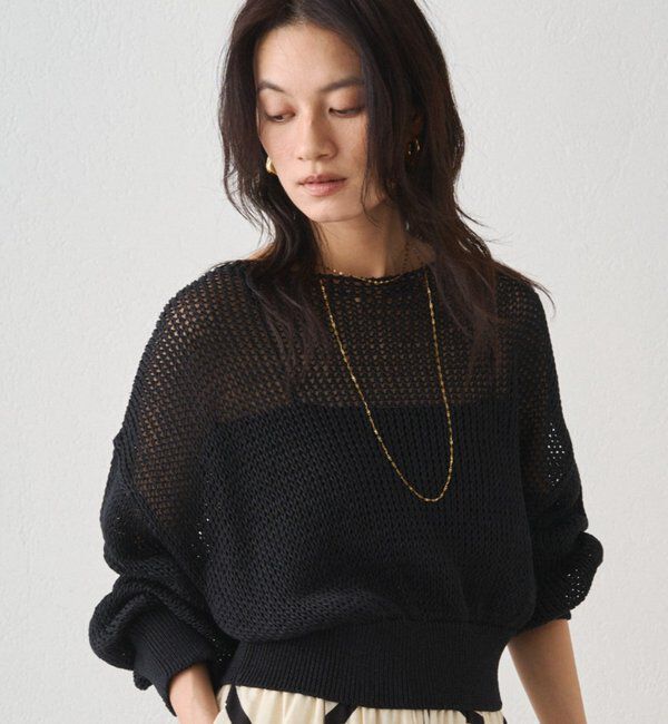  「クリスピーコットンショートニット」|ニット・セーター|