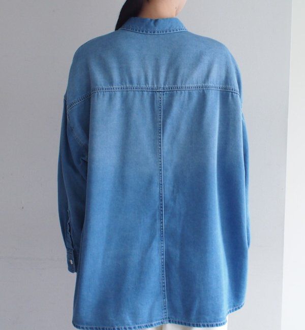  「【サイズ展開あり/初夏まで着られる】フルイドデニムシャツ」|シャツ・ブラウス|