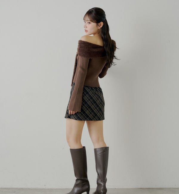  「シャギーリボンオフショルニット」|ニット・セーター|