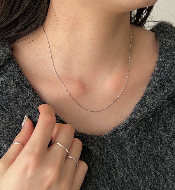  「〈GOLDY/ゴールディ〉ツイストチェーンスキンネックレス」|リング|シルバー