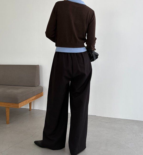  「レイヤードポロニットカーディガン」|カーディガン|