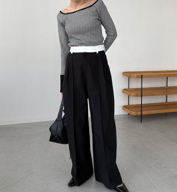  「〈C.L〉バイカラーウエストパンツ」|チノ|