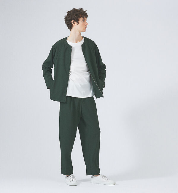 ABAHOUSE「【セットアップ対応】サイドタック ストレッチ ワイドパンツ」|チノ|