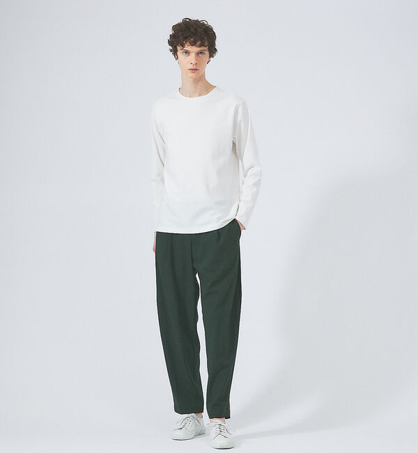 ABAHOUSE「【セットアップ対応】サイドタック ストレッチ ワイドパンツ」|チノ|