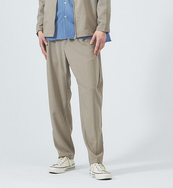 ABAHOUSE「【セットアップ対応】サイドタック ストレッチ ワイドパンツ」|チノ|グレージュ