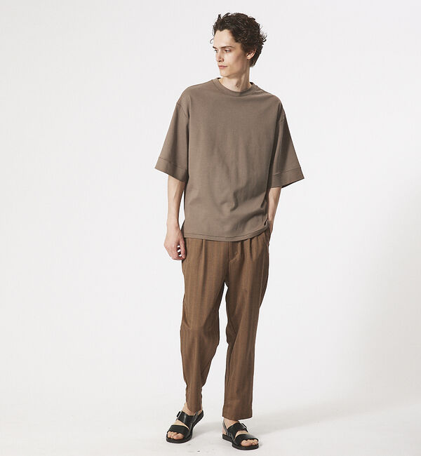 ABAHOUSE「【定番】ドロップショルダー 五分袖 メローロック Tシャツ」|Tシャツ・カットソー|